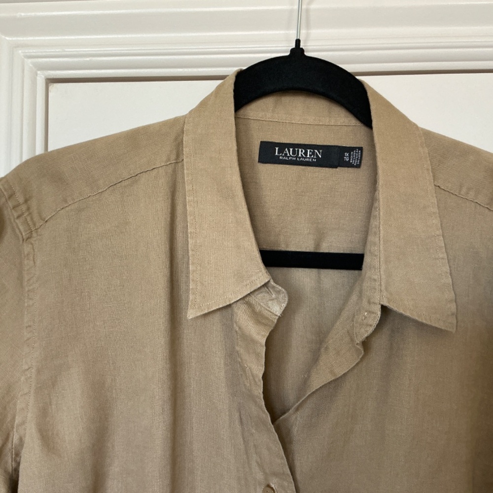 Lauren, Ralph Lauren Khaki Linen Blouse